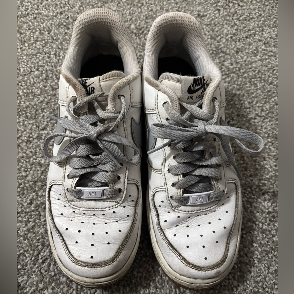 Nike Air Force 1 Men's/Women’s White and Gray Customized Sneakers
